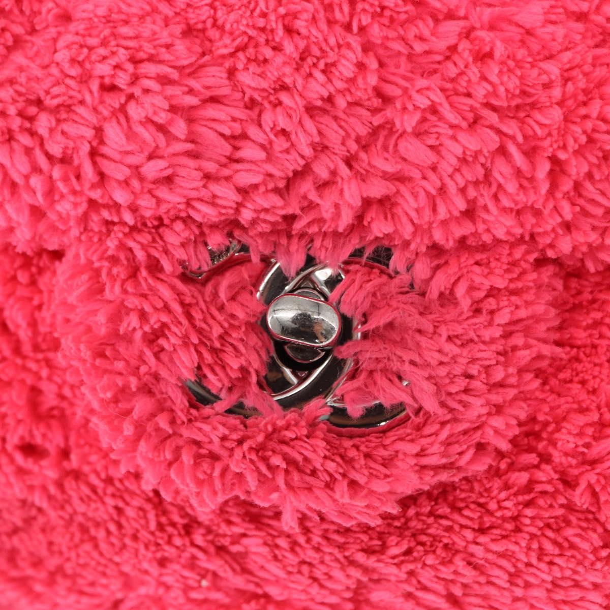 CHANEL Matelasse 25 Chain Shoulder Bag pile Pink Silver CC Auth 157280SM