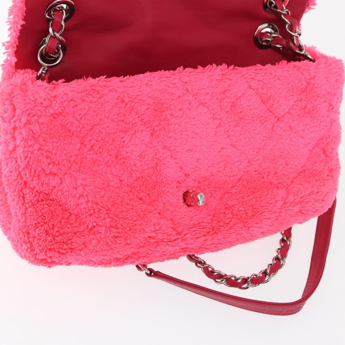 CHANEL Matelasse 25 Chain Shoulder Bag pile Pink Silver CC Auth 157280SM