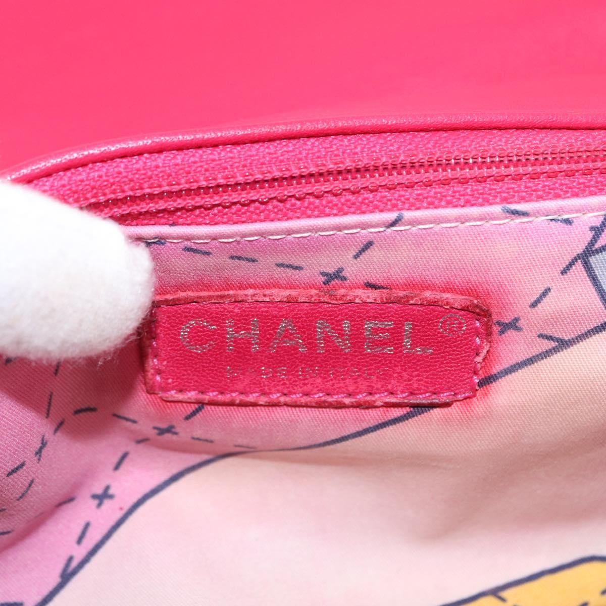CHANEL Matelasse 25 Chain Shoulder Bag pile Pink Silver CC Auth 157280SM