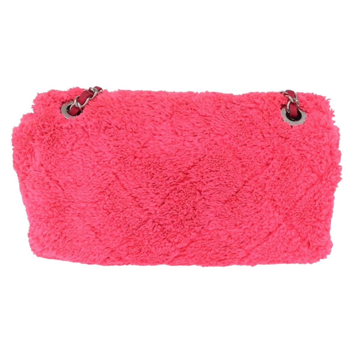 CHANEL Matelasse 25 Chain Shoulder Bag pile Pink Silver CC Auth 157280SM