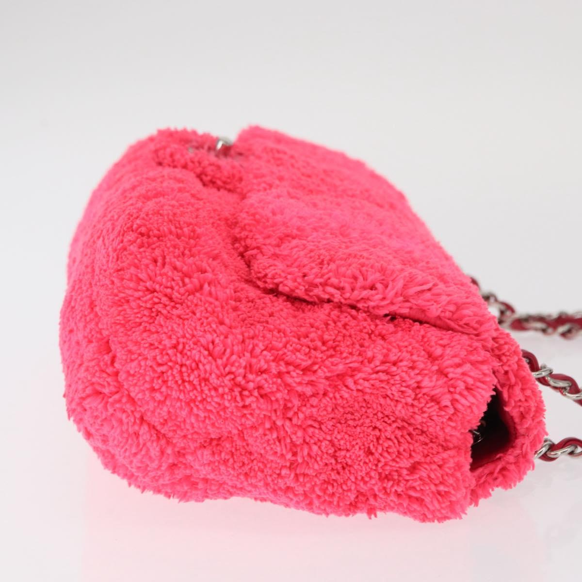 CHANEL Matelasse 25 Chain Shoulder Bag pile Pink Silver CC Auth 157280SM