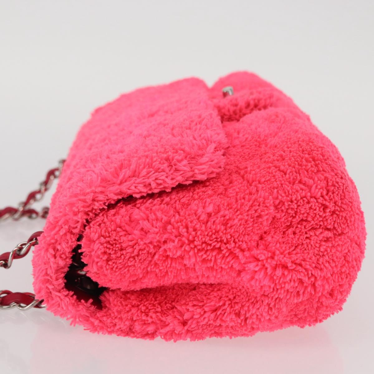 CHANEL Matelasse 25 Chain Shoulder Bag pile Pink Silver CC Auth 157280SM