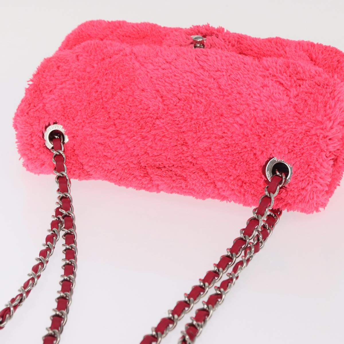 CHANEL Matelasse 25 Chain Shoulder Bag pile Pink Silver CC Auth 157280SM