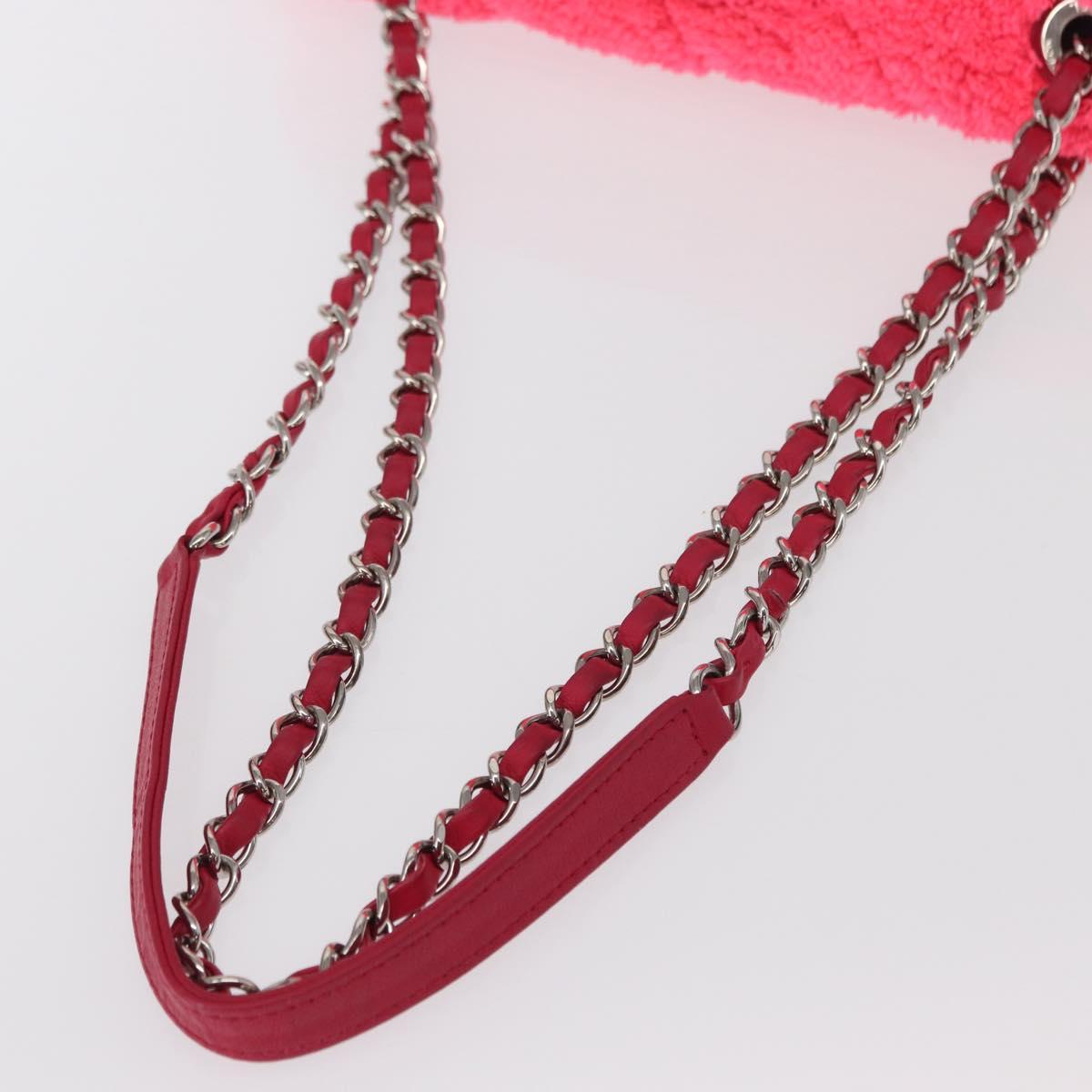CHANEL Matelasse 25 Chain Shoulder Bag pile Pink Silver CC Auth 157280SM