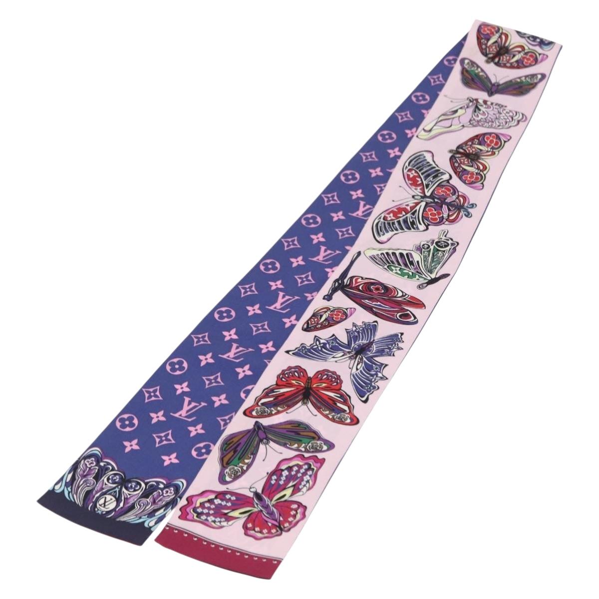 LOUIS VUITTON Bando World of Love Scarf Silk Pink M71489 LV Auth 157290