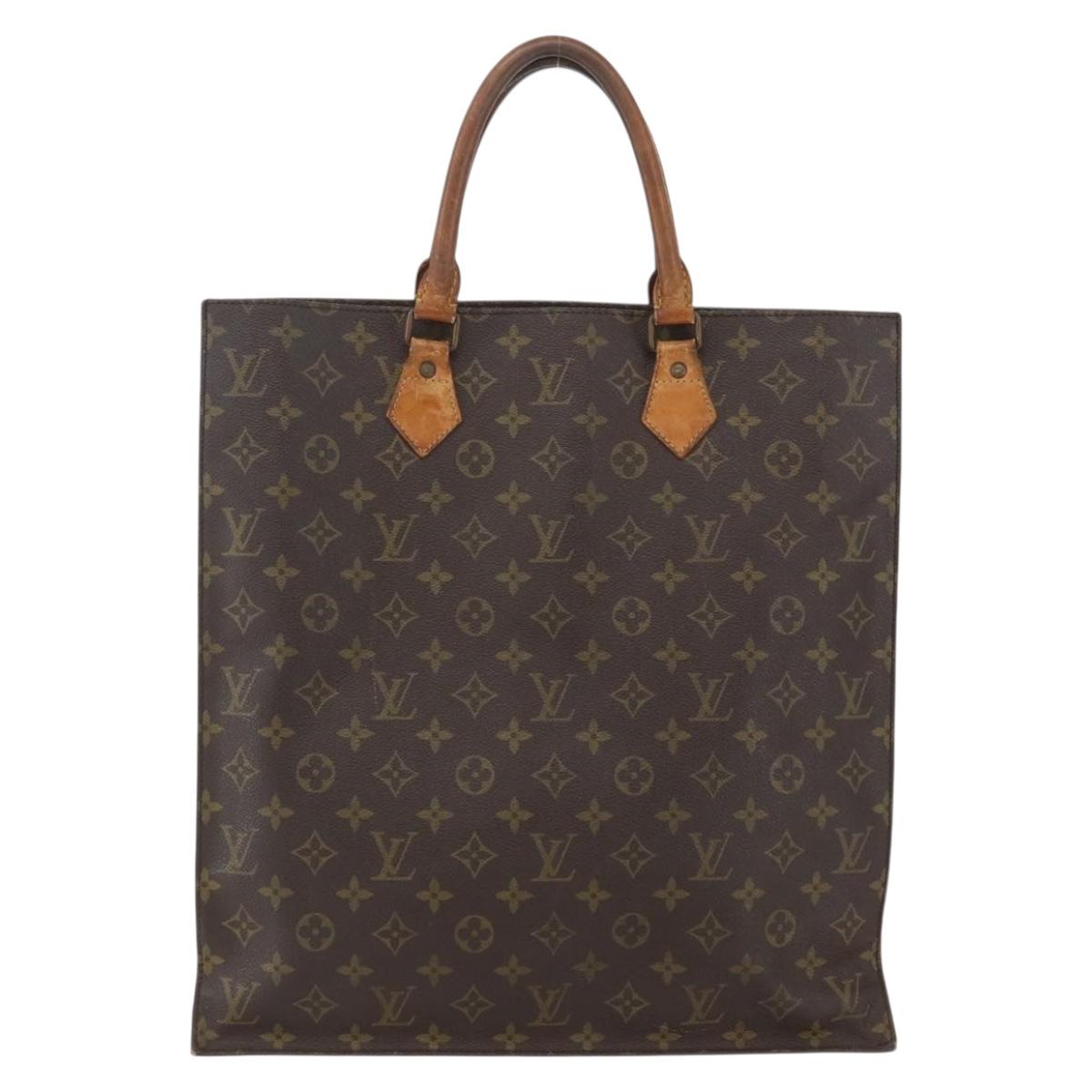 LOUIS VUITTON Monogram Sac Plat Hand Bag M51140 LV Auth 157300