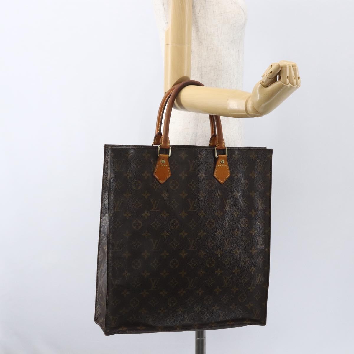 LOUIS VUITTON Monogram Sac Plat Hand Bag M51140 LV Auth 157306