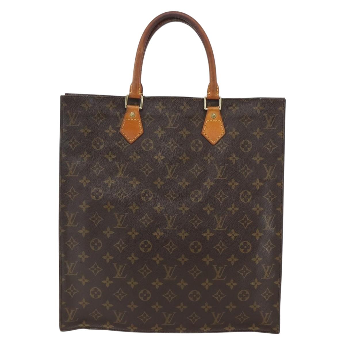 LOUIS VUITTON Monogram Sac Plat Hand Bag M51140 LV Auth 157306