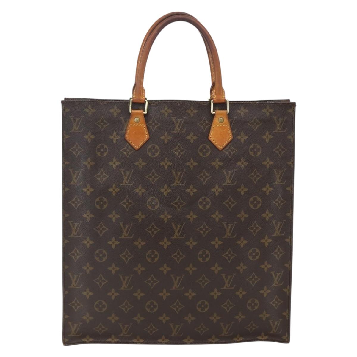 LOUIS VUITTON Monogram Sac Plat Hand Bag M51140 LV Auth 157306