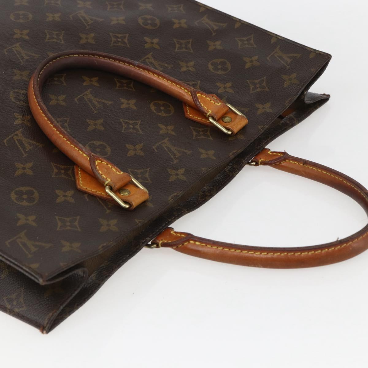 LOUIS VUITTON Monogram Sac Plat Hand Bag M51140 LV Auth 157306