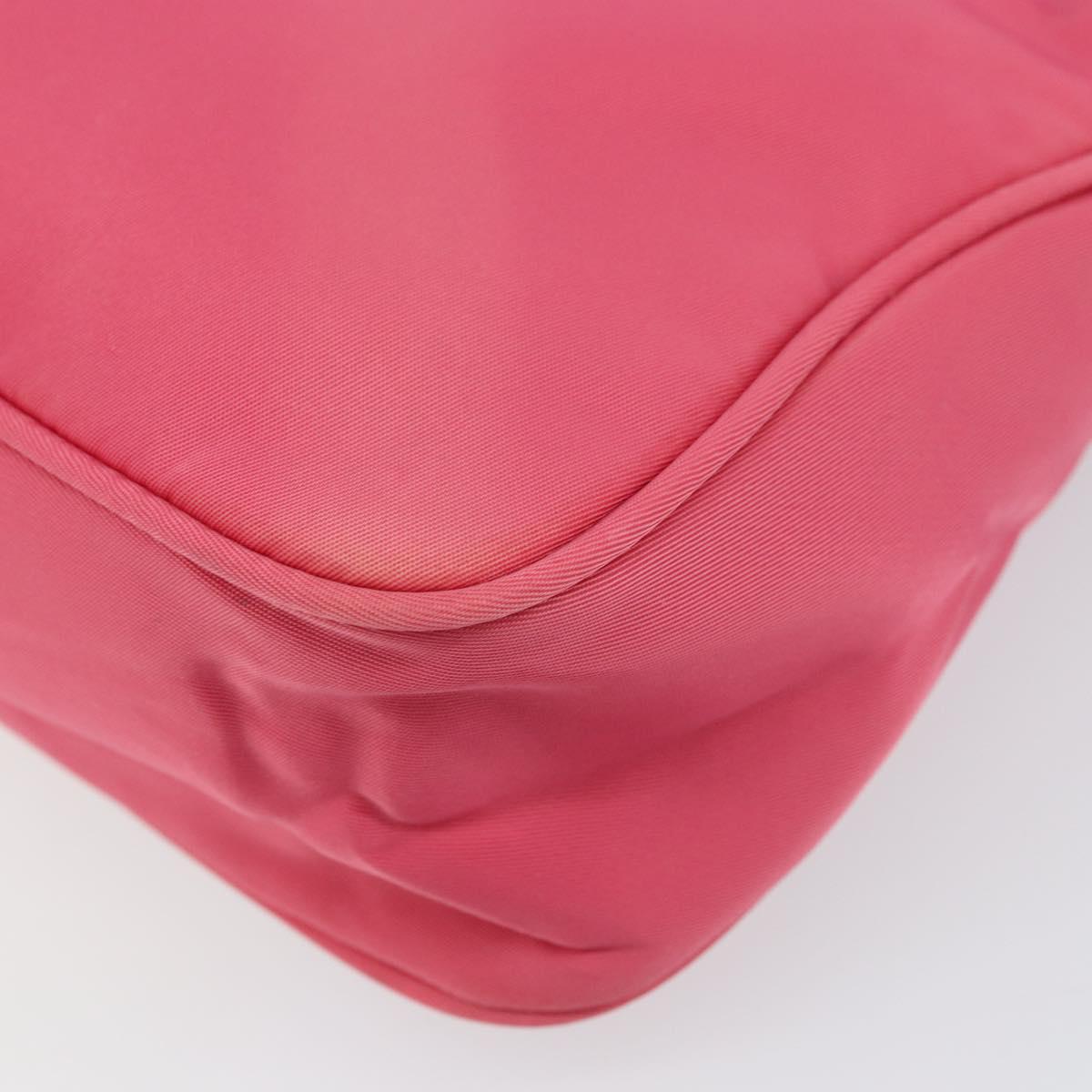PRADA Hand Pouch Nylon Pink Auth 157315V