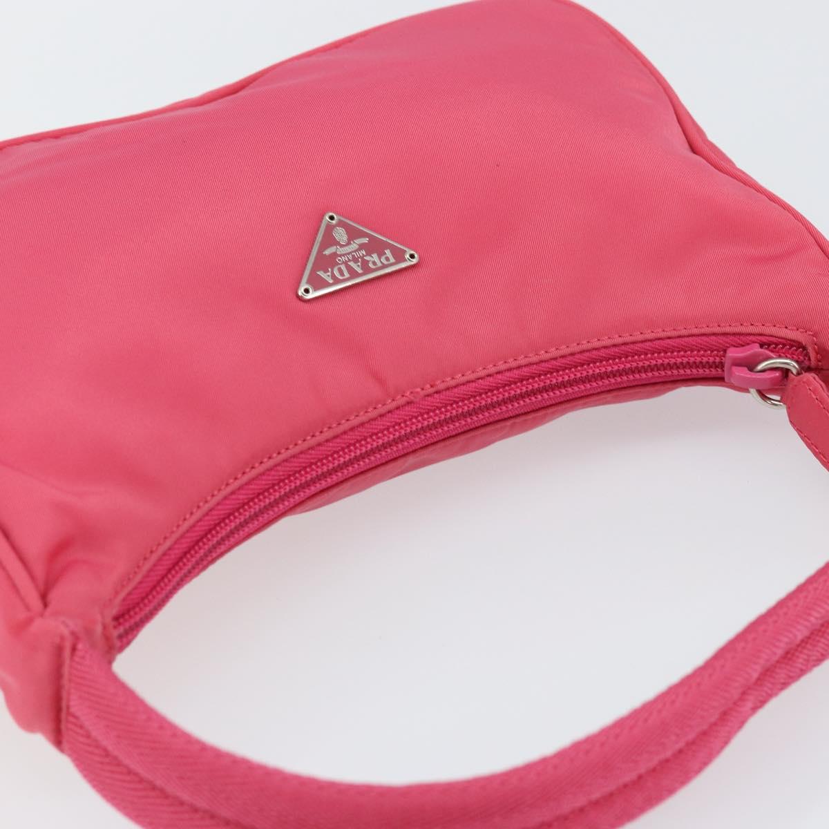 PRADA Hand Pouch Nylon Pink Auth 157315V