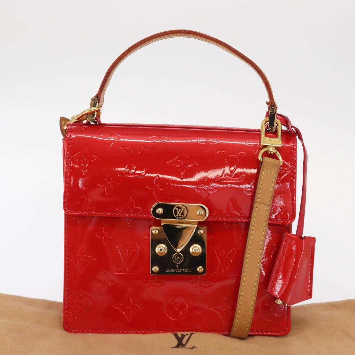 LOUIS VUITTON Monogram Vernis Spring Street Hand Bag Red M91135 Auth 157329SAV