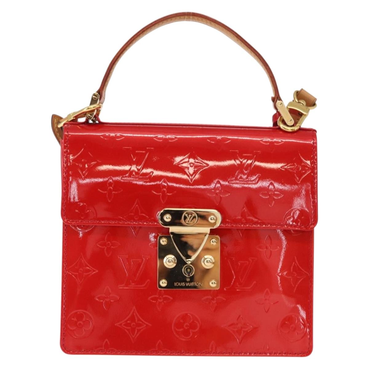 LOUIS VUITTON Monogram Vernis Spring Street Hand Bag Red M91135 Auth 157329SAV