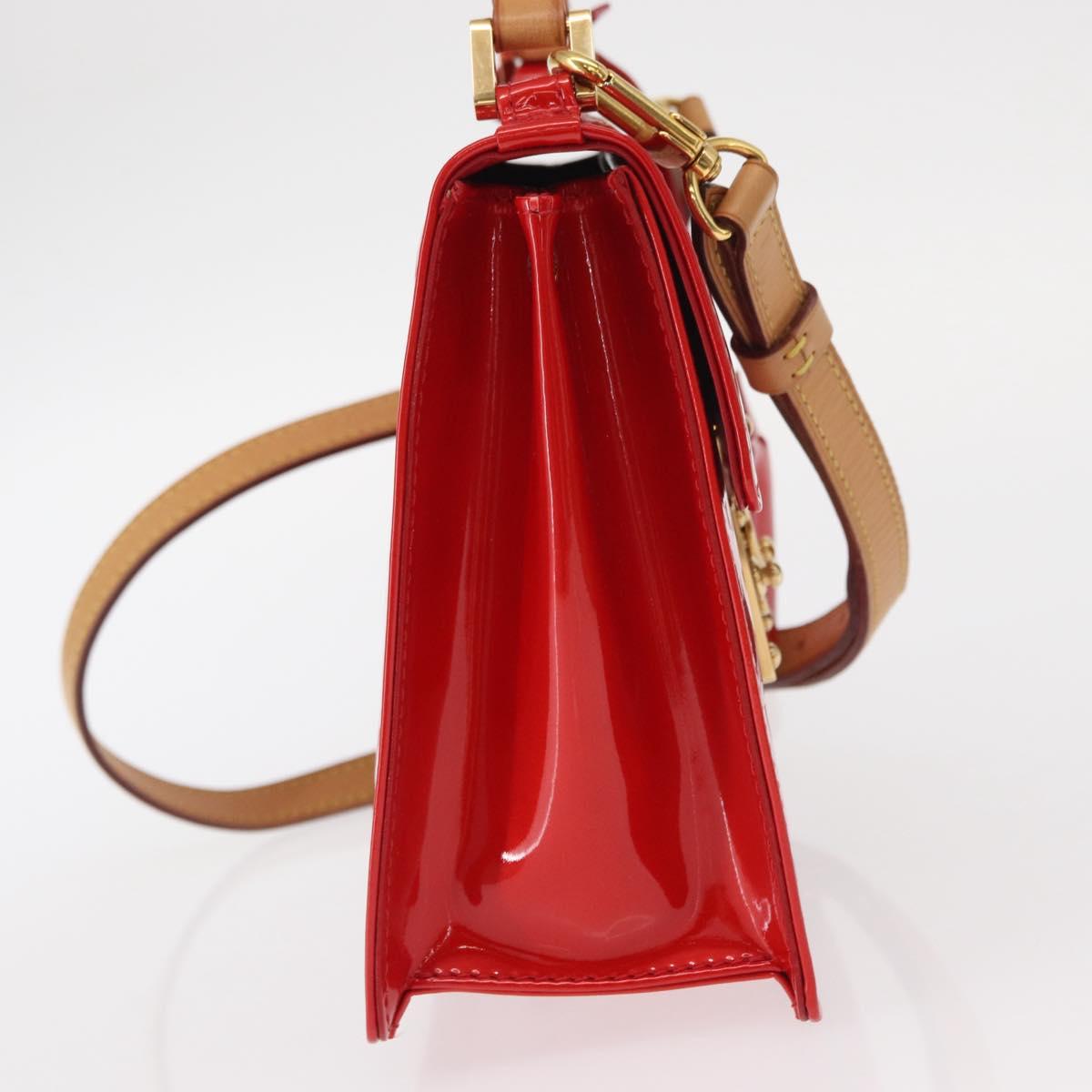 LOUIS VUITTON Monogram Vernis Spring Street Hand Bag Red M91135 Auth 157329SAV