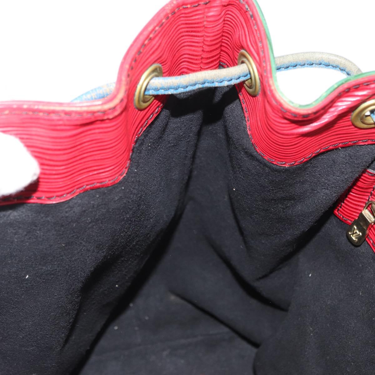 LOUIS VUITTON Epi Petit Noe Bag Tricolor Green Red blue M44147 LV Auth 157332