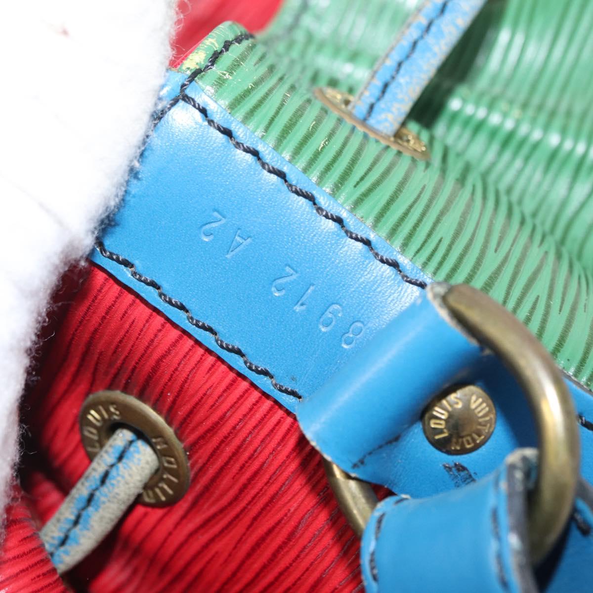 LOUIS VUITTON Epi Petit Noe Bag Tricolor Green Red blue M44147 LV Auth 157332