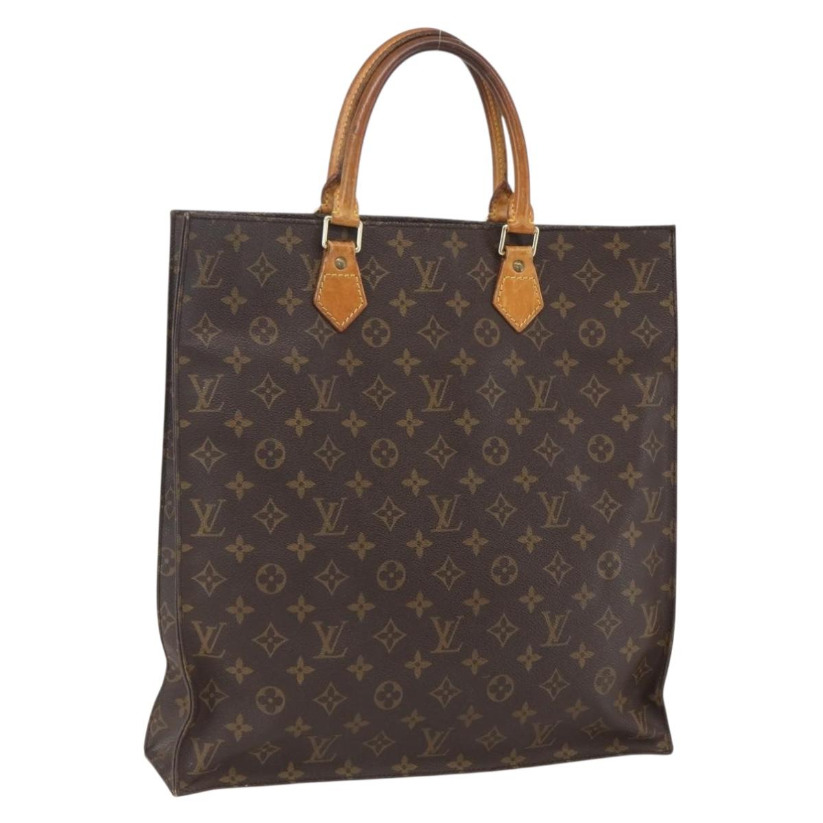 LOUIS VUITTON Monogram Sac Plat Hand Bag M51140 LV Auth 157365