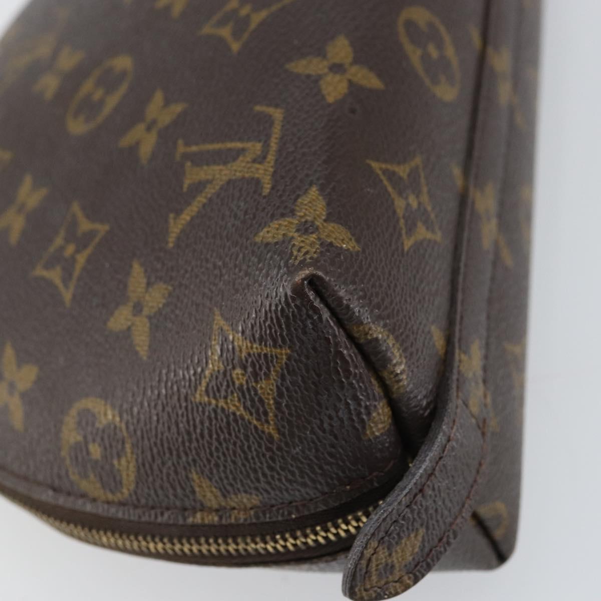 LOUIS VUITTON Monogram Trousse Demi Ronde Cosmetic Pouch M47520 LV Auth 157375