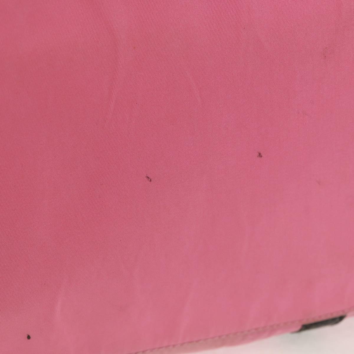 PRADA Hand Bag Nylon Leather 2way Pink Black Auth 157377