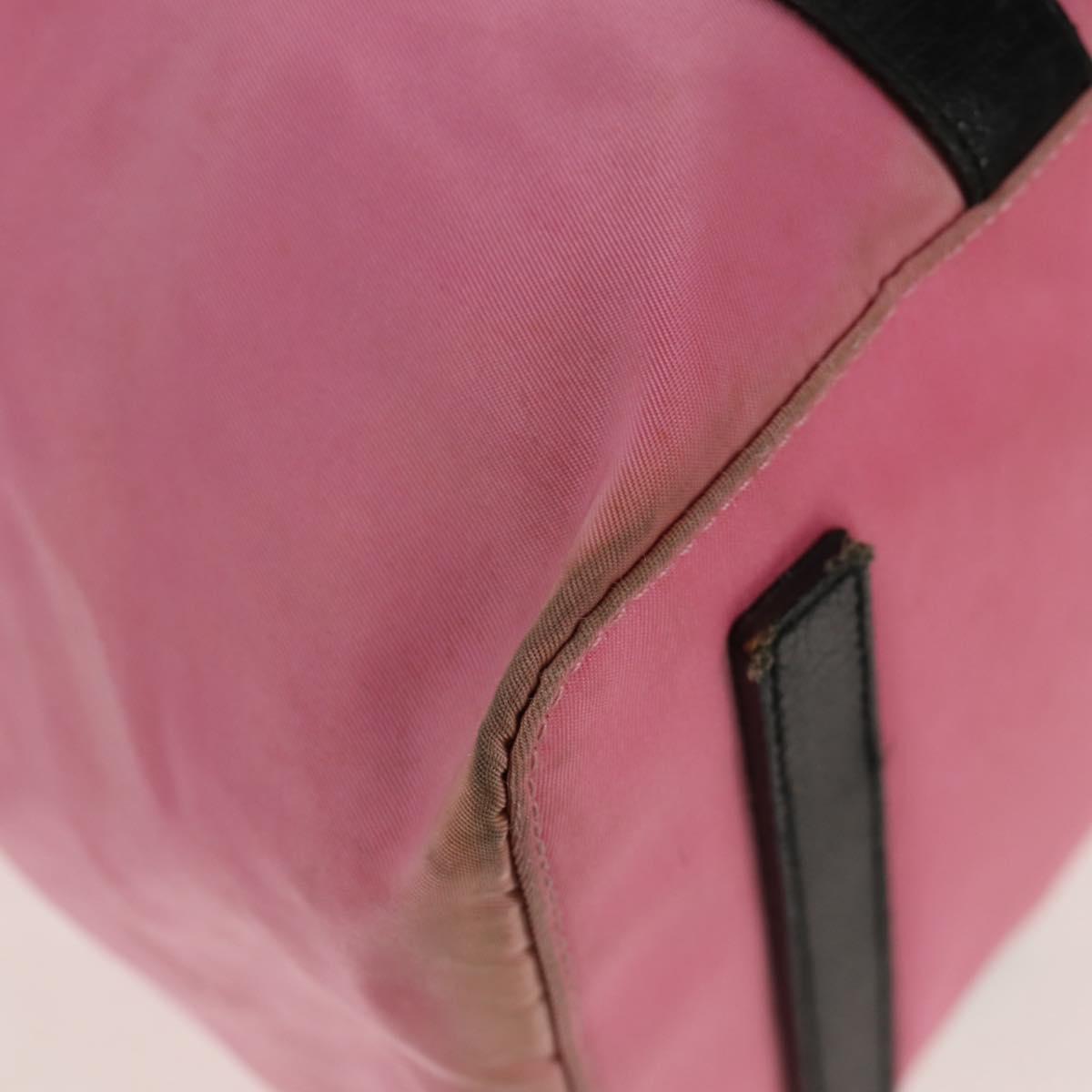 PRADA Hand Bag Nylon Leather 2way Pink Black Auth 157377
