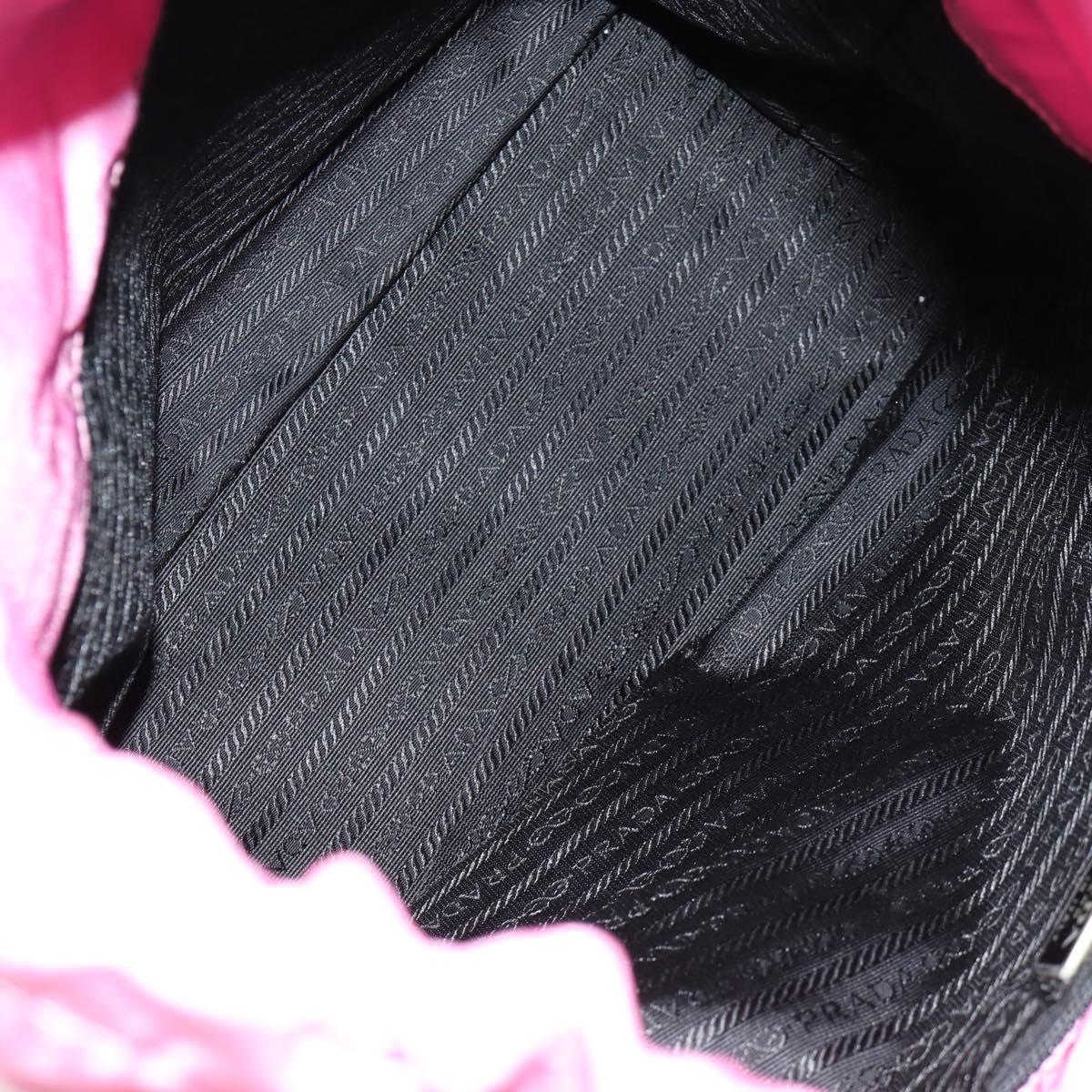 PRADA Hand Bag Nylon Leather 2way Pink Black Auth 157377