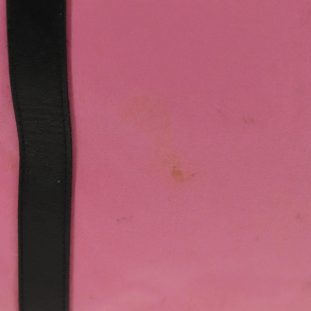 PRADA Hand Bag Nylon Leather 2way Pink Black Auth 157377