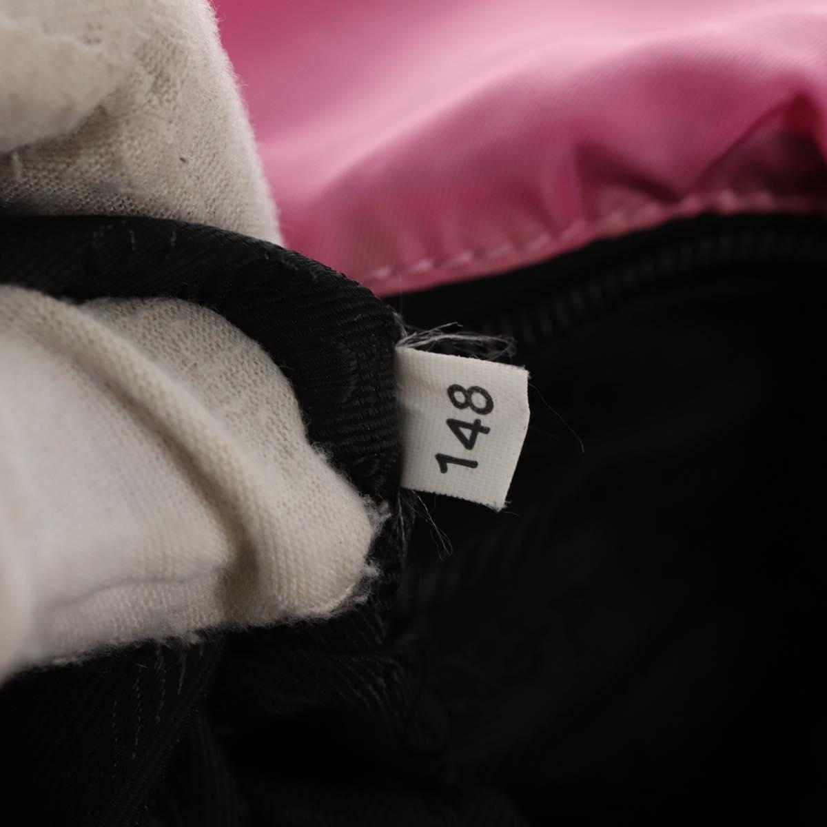 PRADA Hand Bag Nylon Leather 2way Pink Black Auth 157377