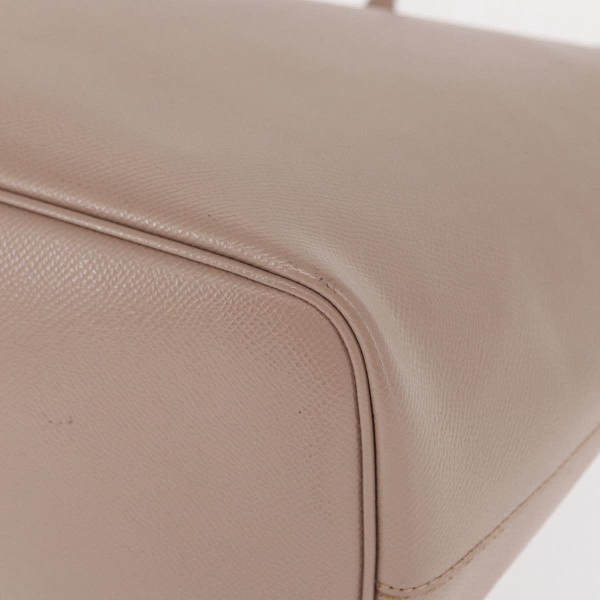 Salvatore Ferragamo Vala Tote Bag Leather Gold Pink Beige Auth 157381