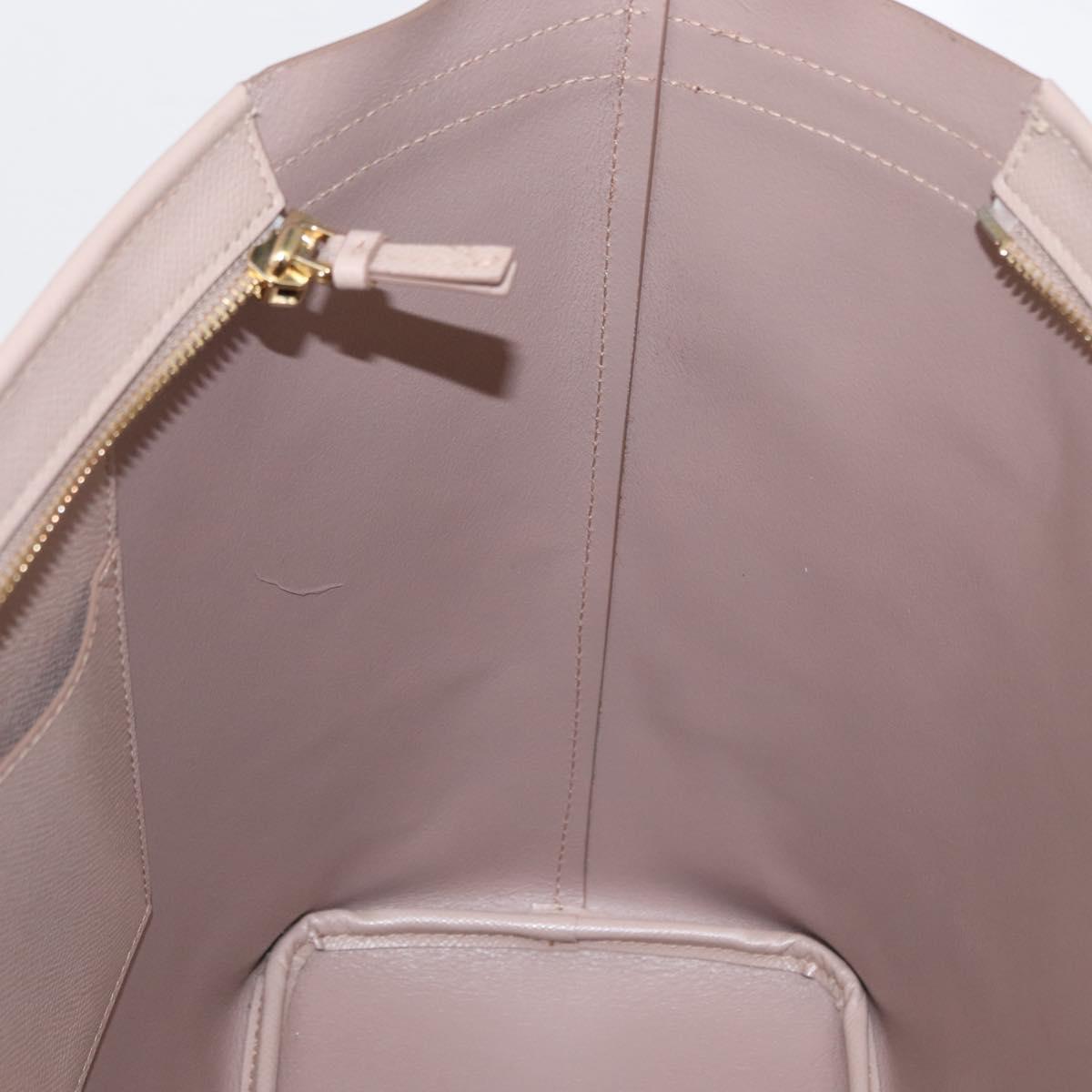 Salvatore Ferragamo Vala Tote Bag Leather Gold Pink Beige Auth 157381