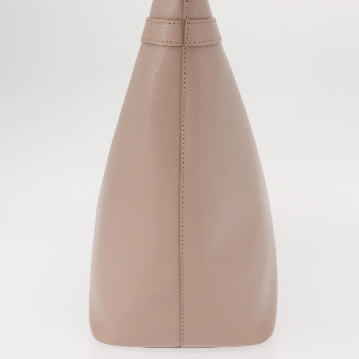 Salvatore Ferragamo Vala Tote Bag Leather Gold Pink Beige Auth 157381