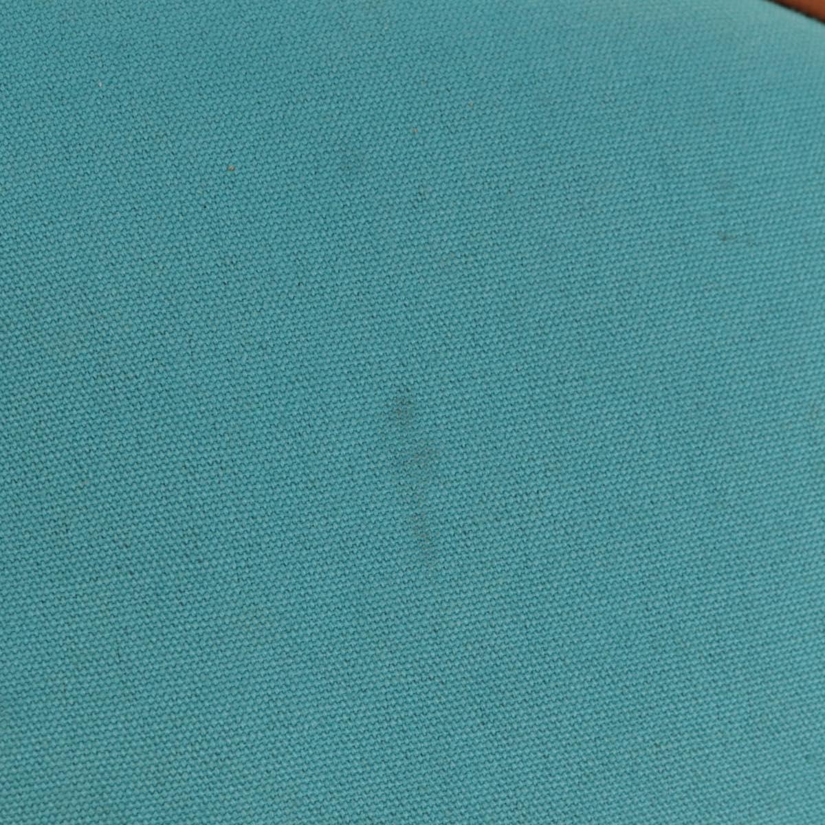 HERMES Panier Plage PM Hand Bag Canvas Light Blue Silver Auth 157382