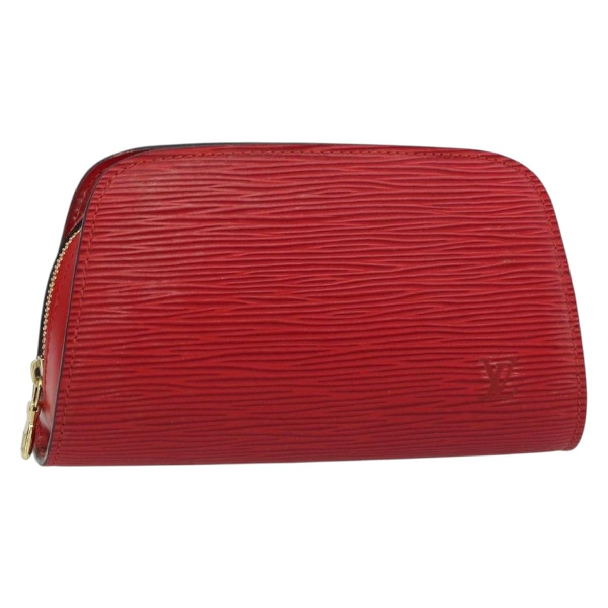 LOUIS VUITTON Epi Dauphine PM Pouch Castilian Red M48447 LV Auth 157386
