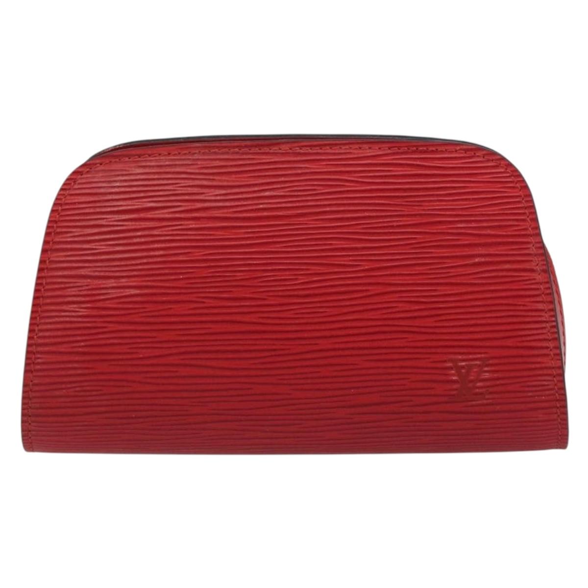 LOUIS VUITTON Epi Dauphine PM Pouch Castilian Red M48447 LV Auth 157386