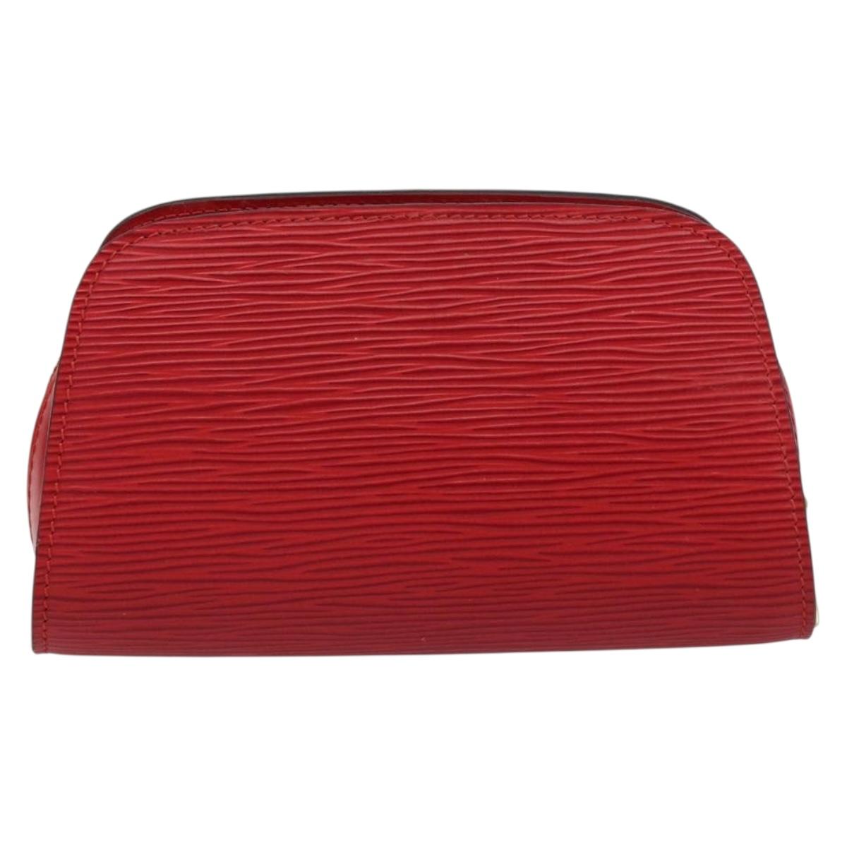 LOUIS VUITTON Epi Dauphine PM Pouch Castilian Red M48447 LV Auth 157386