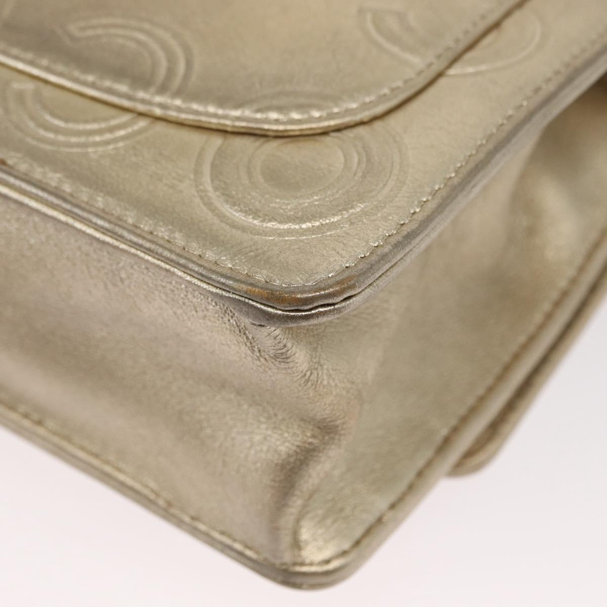 CHANEL Chain Shoulder Bag Lamb Skin Gold CC Auth 157390SAV