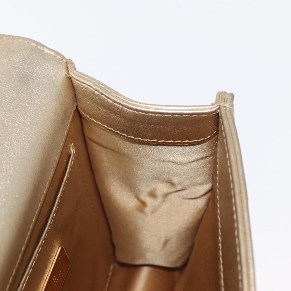 CHANEL Chain Shoulder Bag Lamb Skin Gold CC Auth 157390SAV