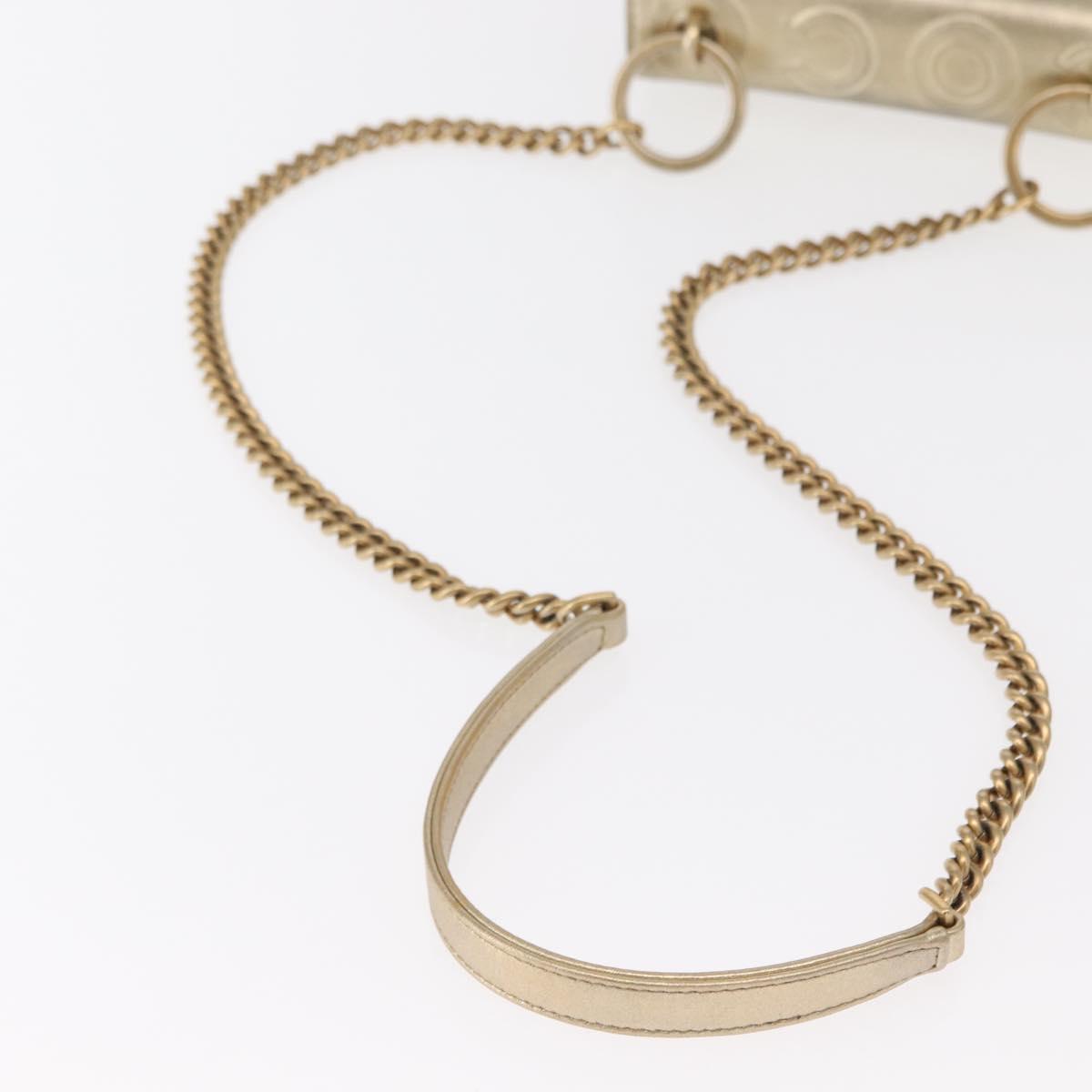 CHANEL Chain Shoulder Bag Lamb Skin Gold CC Auth 157390SAV