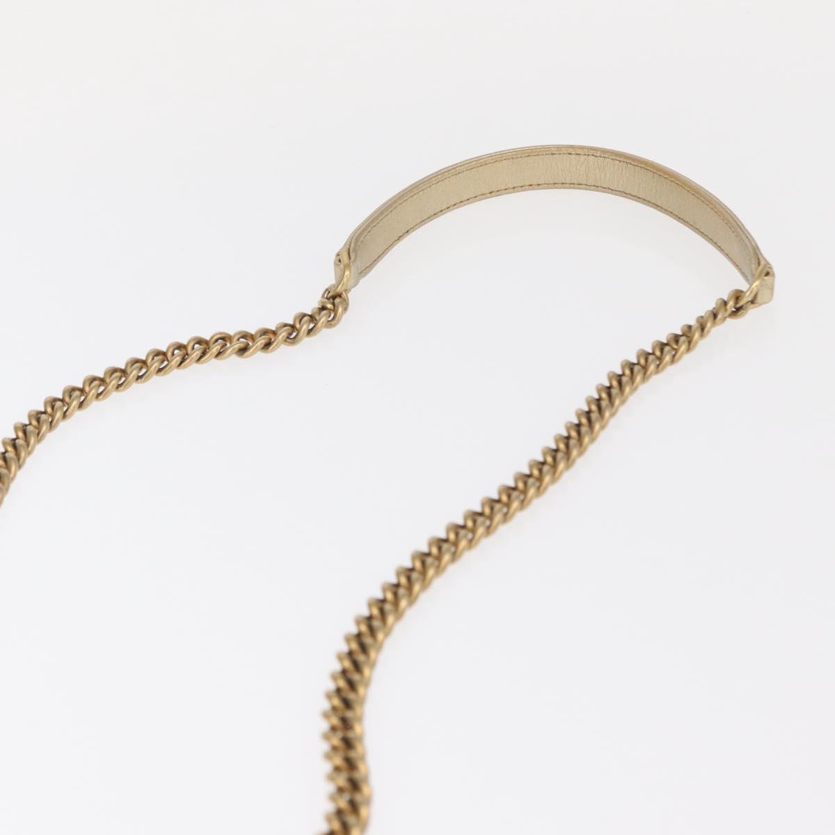 CHANEL Chain Shoulder Bag Lamb Skin Gold CC Auth 157390SAV