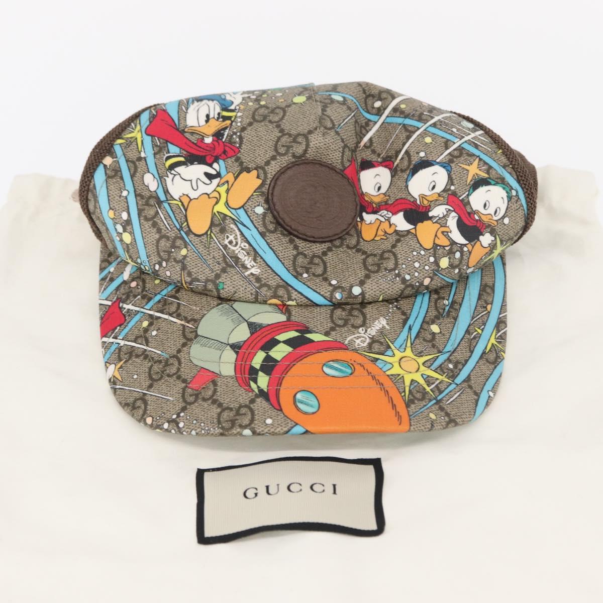 GUCCI GG Supreme GUCCIxDisney Cap PVC Beige 648843 Auth 157413M