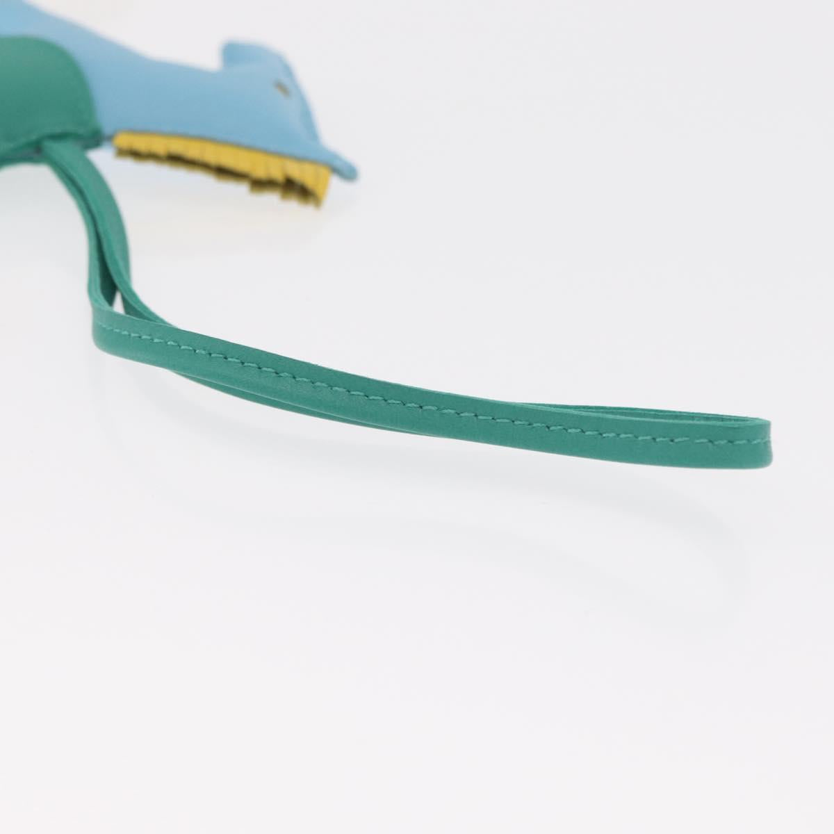HERMES Rodeo Charm MM Charm Leather Light Blue Auth 157414SAM