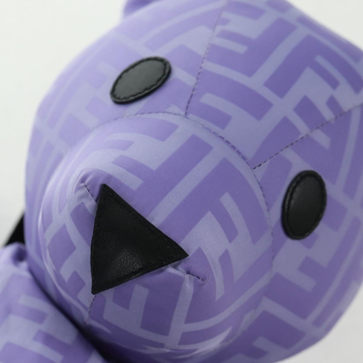 FENDI Zucca Canvas Bear Backpack Nylon Purple Silver Auth 157464SAM