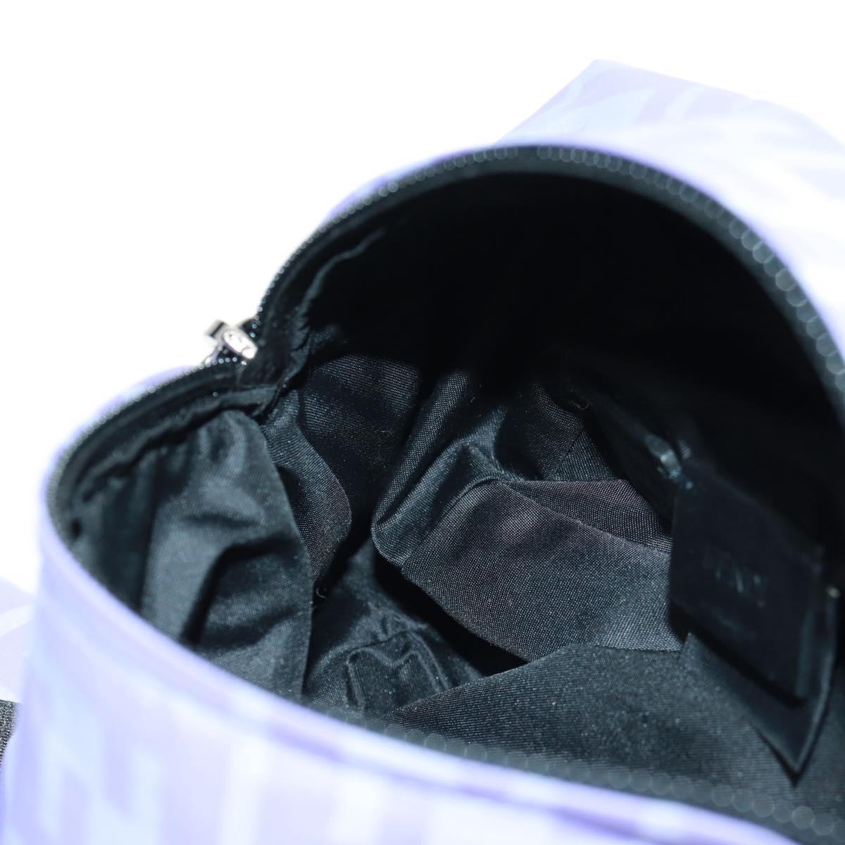 FENDI Zucca Canvas Bear Backpack Nylon Purple Silver Auth 157464SAM