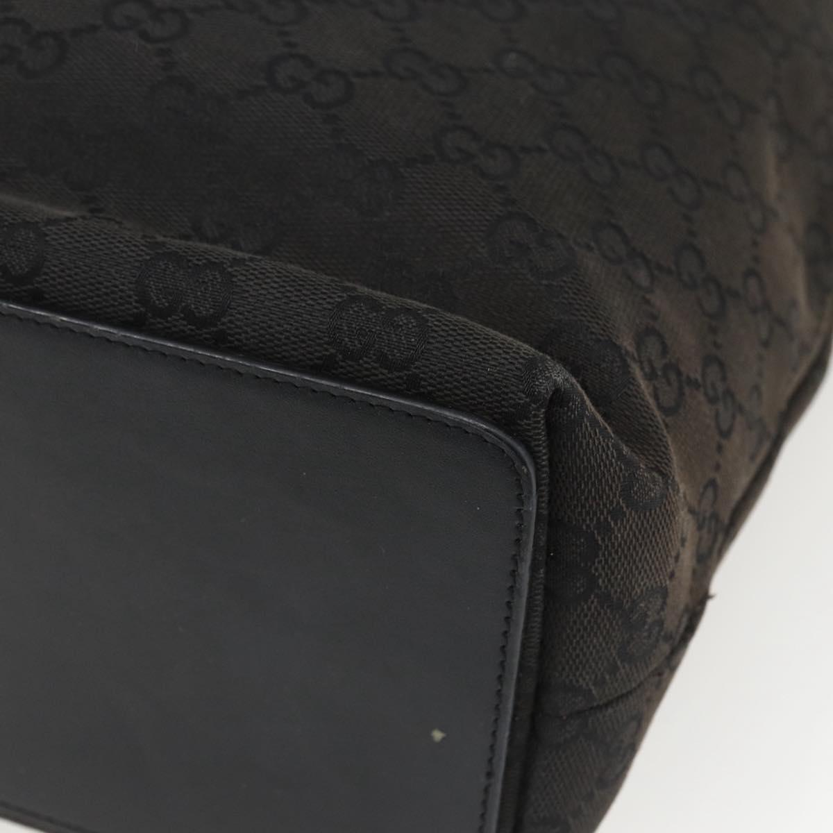 GUCCI GG Canvas Tote Bag Black Silver 31243 Auth 157468
