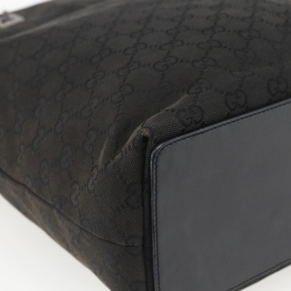 GUCCI GG Canvas Tote Bag Black Silver 31243 Auth 157468