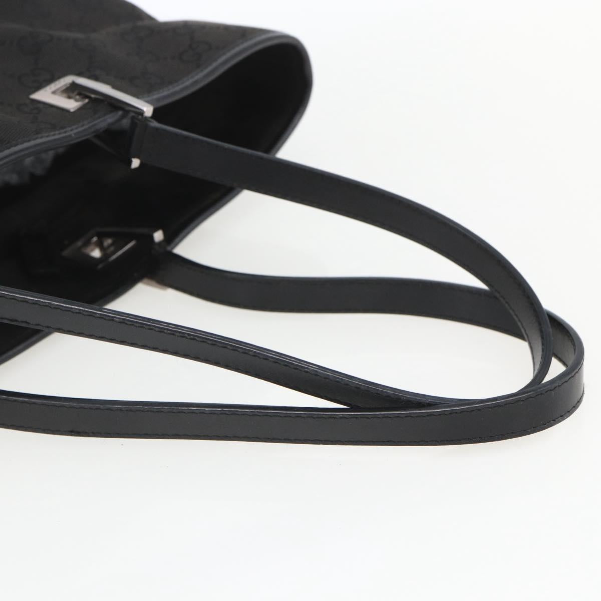 GUCCI GG Canvas Tote Bag Black Silver 31243 Auth 157468