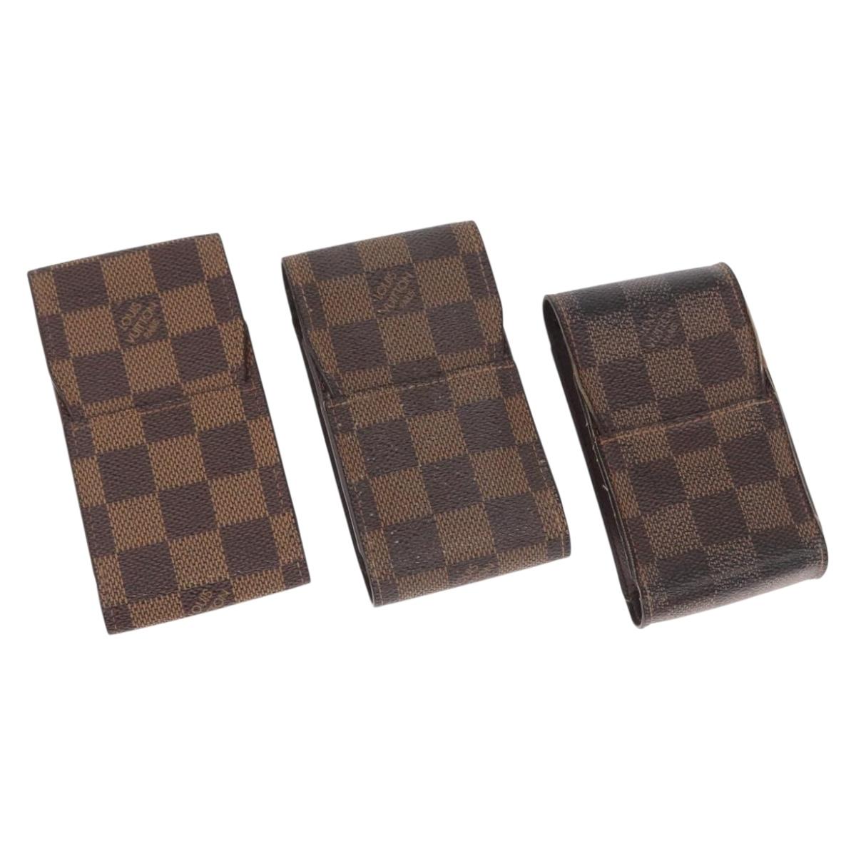 LOUIS VUITTON Damier Ebene Etui cigarette Cigarette Case 3 Set LV Auth 157476