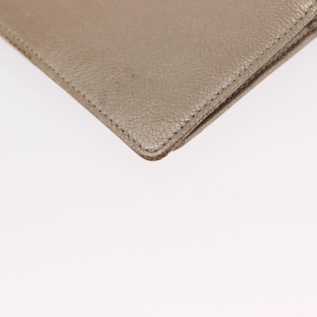CHANEL Day Planner Cover Leather Beige Gold CC Auth 157485