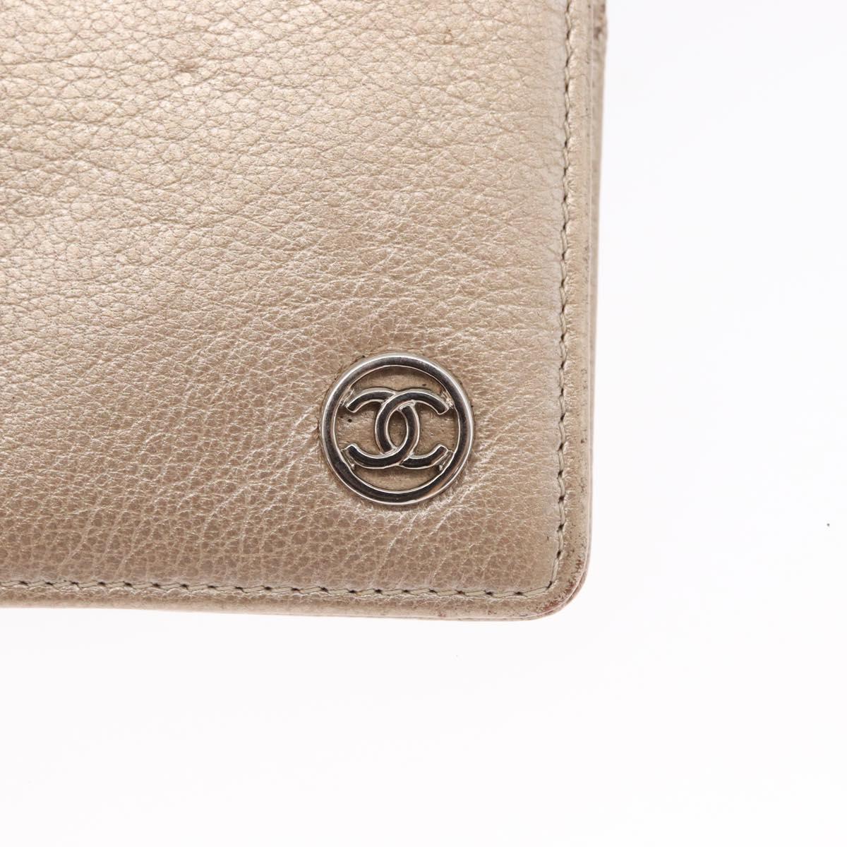 CHANEL Day Planner Cover Leather Beige Gold CC Auth 157485