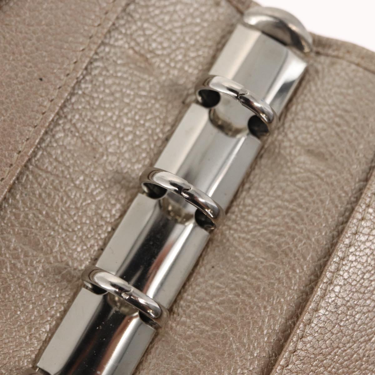 CHANEL Day Planner Cover Leather Beige Gold CC Auth 157485